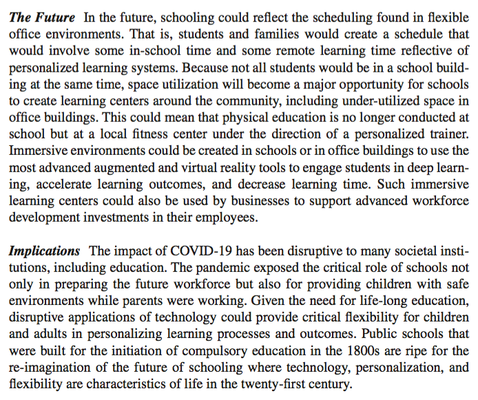 scenario based on remote learning + space utilization + immersive environments + personalized learning
