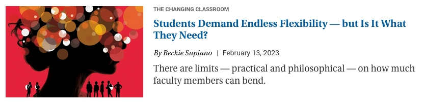 Headline - Studens demand endless flexibiltoy - but is it what they need?