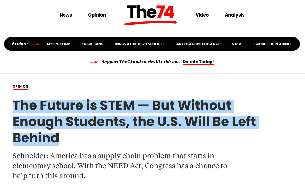 Headline - The future is STEM but without enough students the US will be left behind.