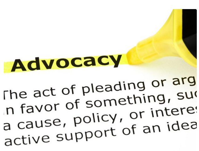 An image with the definition of advocacy.